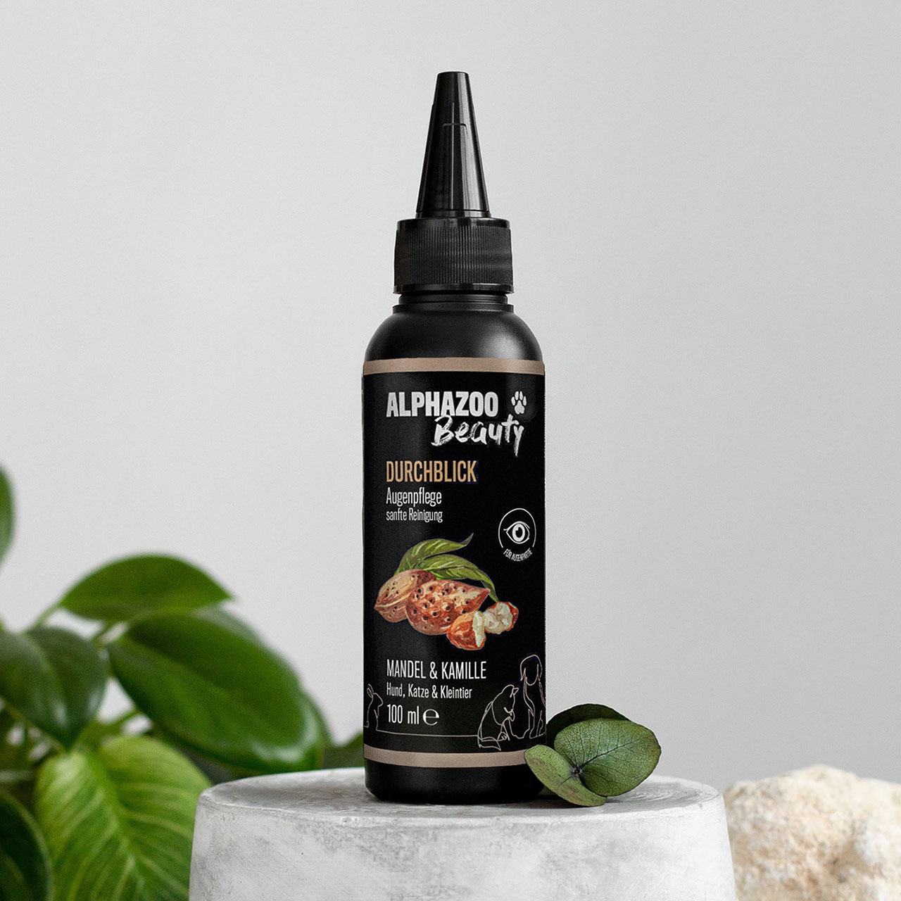 ALPHAZOO Augen- & Ohrenpflege ALPHAZOO Sanfte Augenpflege 200ml - Durchblick für Hunde, Katzen, Haus- und Hoftiere