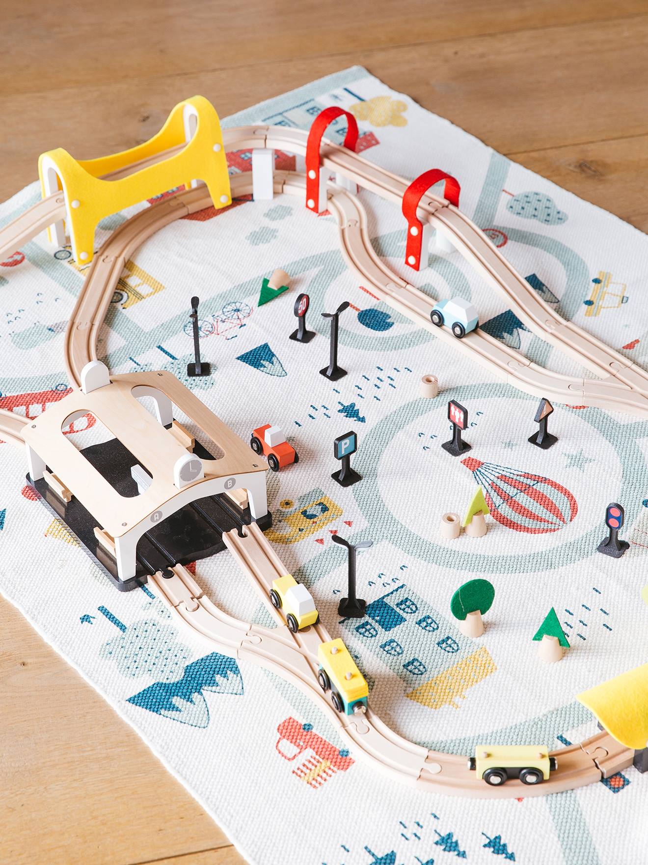 Vertbaudet Kinderzimmer Spielteppich JOLIVILLE, Recycling-Baumwolle - wollweiß