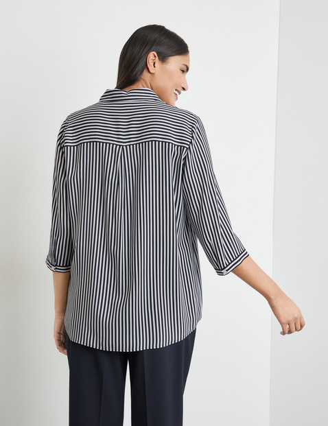 3/4 Arm Bluse mit Streifen-Dessin