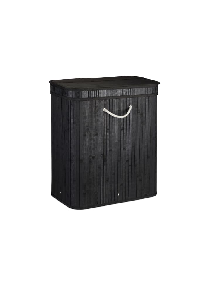 relaxdays Wäschekorb in Schwarz - (B)55 x (H)63 x (T)35 cm günstig kaufen onesize
