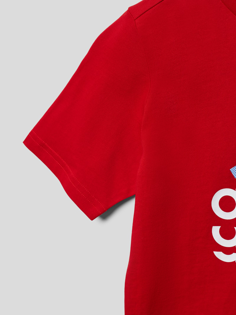 T-Shirt mit Label-Print in rot