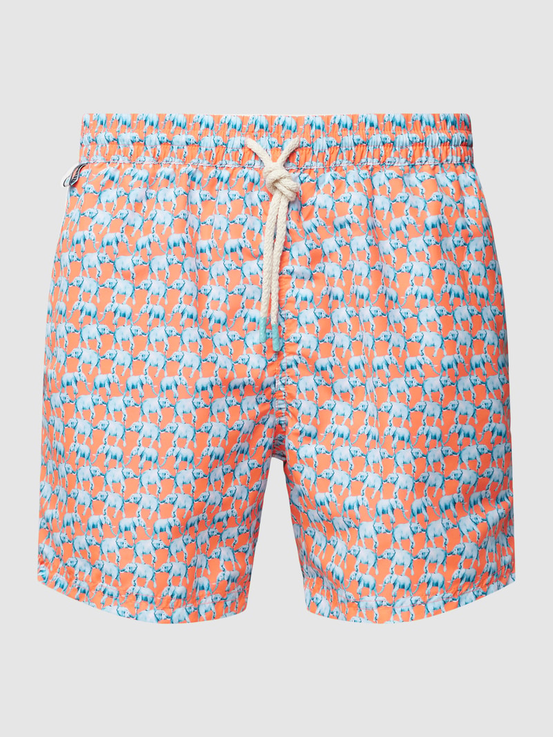 Badehose mit Allover-Muster in koralle