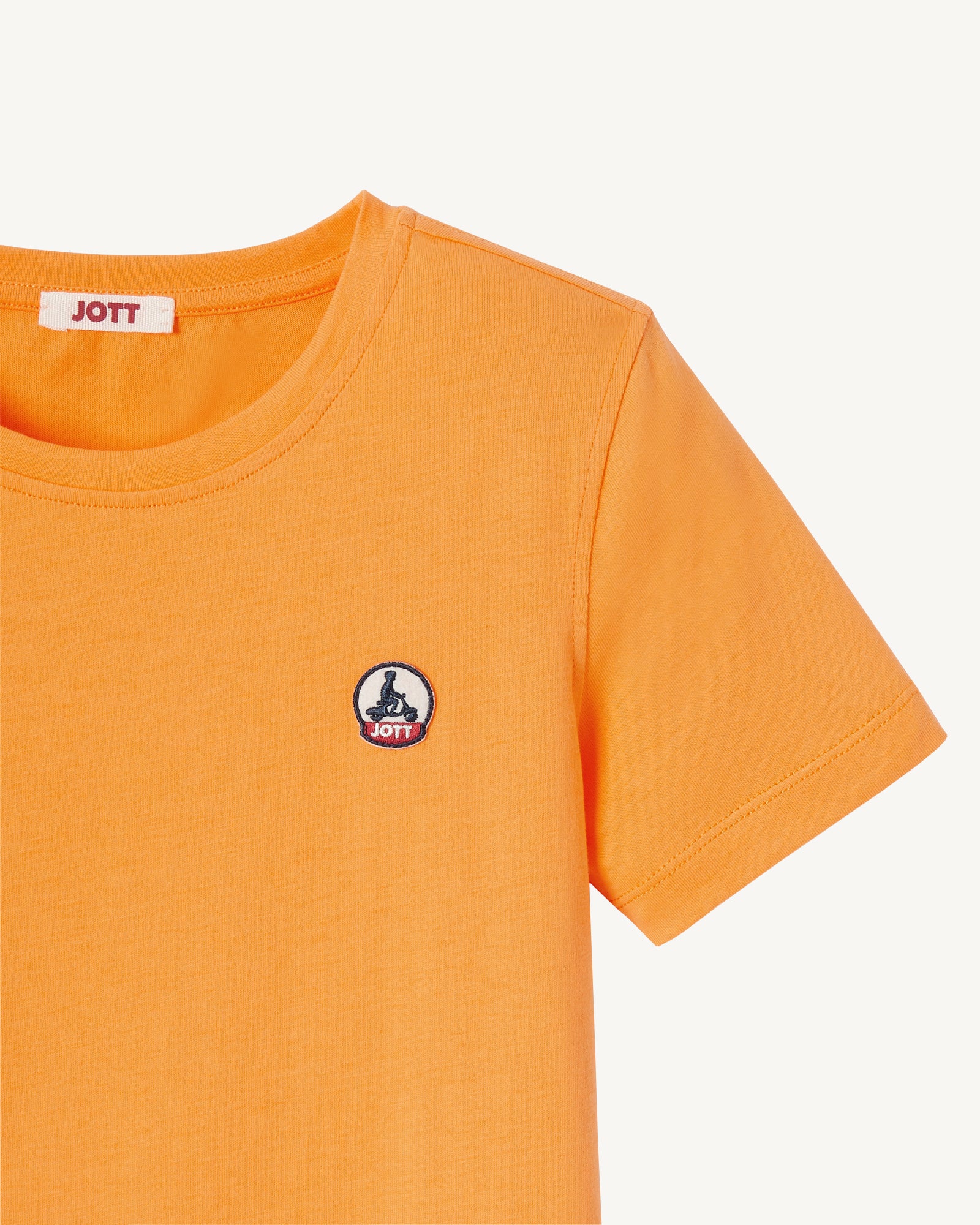 T-shirt enfant en coton biologique col rond Abricot Rio
