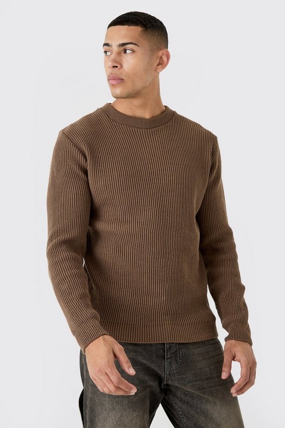 Strickpullover in Waffeloptik