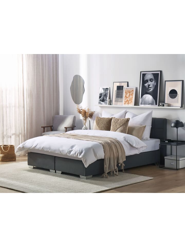 Beliani Doppelbett ADMIRAL in Grau/Silber - (W) 170 x (H) 90 x (L) 210 cm günstig kaufen onesize