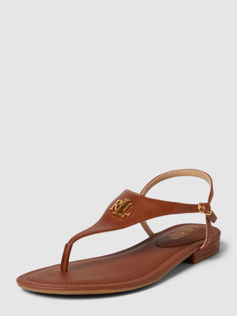 Sandalen mit Label-Applikation Modell 'ELLINGTON' in cognac