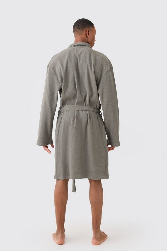 Leichter Loungewear-Morgenmantel in Waffeloptik