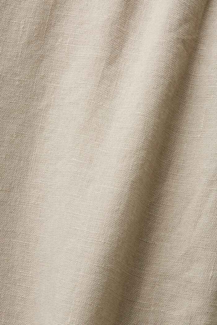 Pull-on-Leinenhose mit weitem Bein