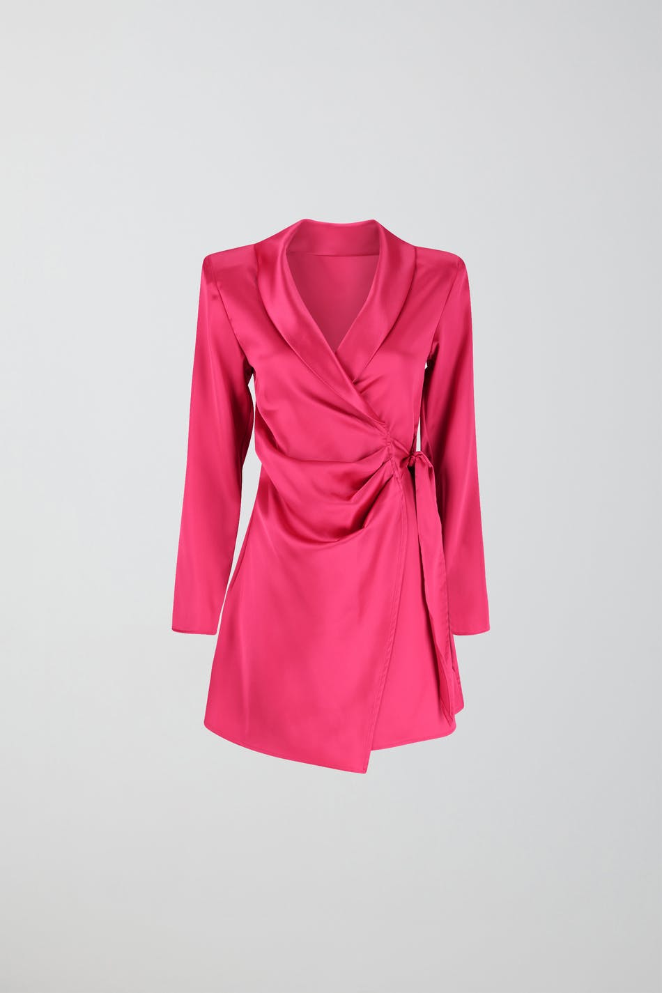 Satin wrap blazer dress