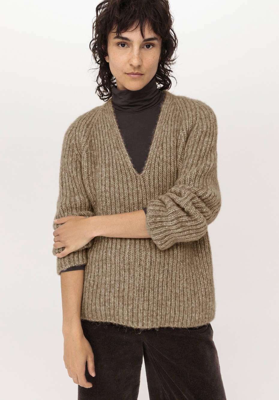 Pullover aus Alpaka mit Bio-Baumwolle