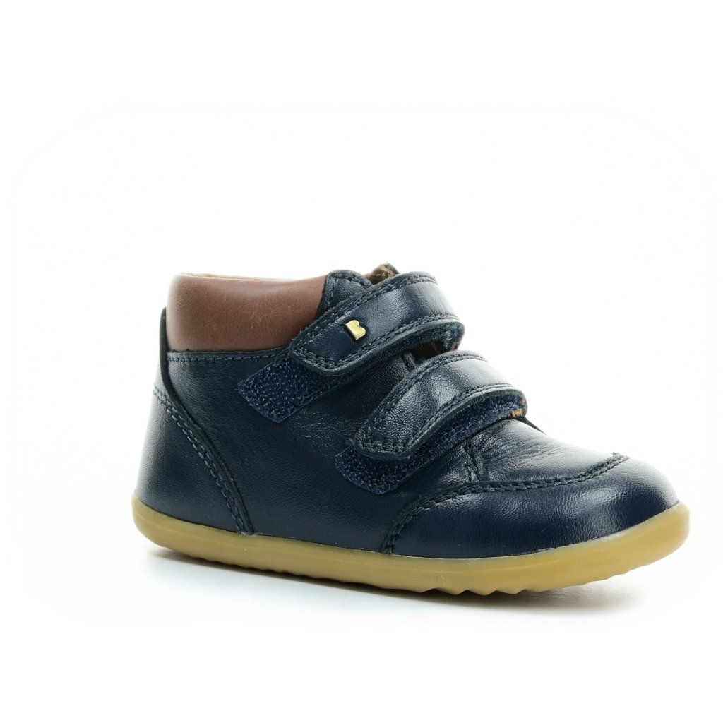 Bobux Step Up Timber Navy dunkel blaue Barfuß-Stiefeletten