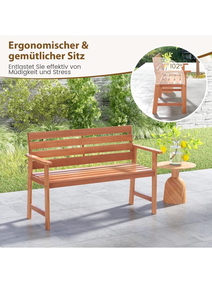 COSTWAY Gartenbank 2 Personen Hartholz in Braun günstig kaufen onesize