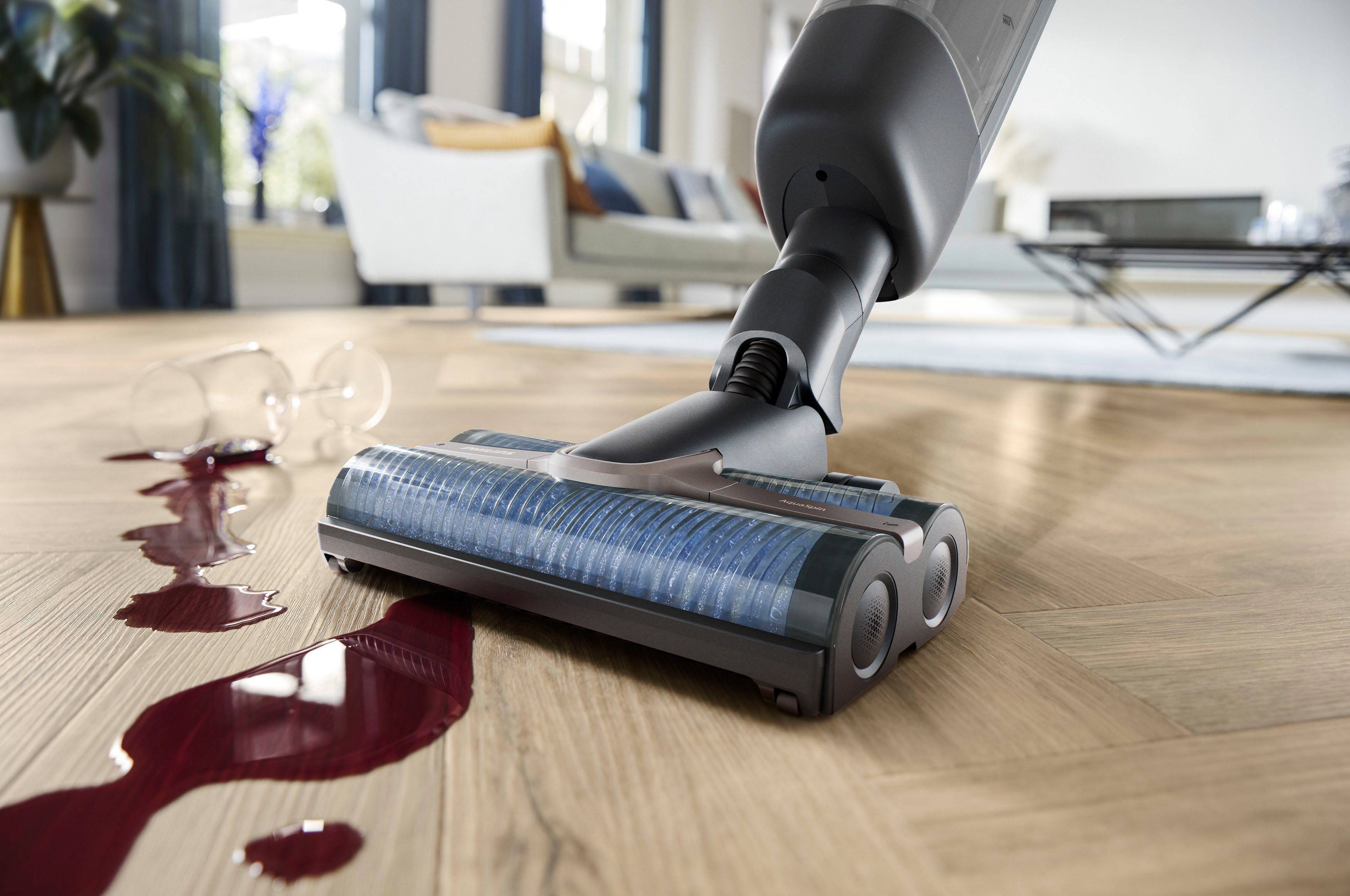 Philips Nass-Trocken-Akkusauger AquaTrio Cordless 7000 Series, Saugen und Wischen in einem Zug, beutellos, XW7110/01