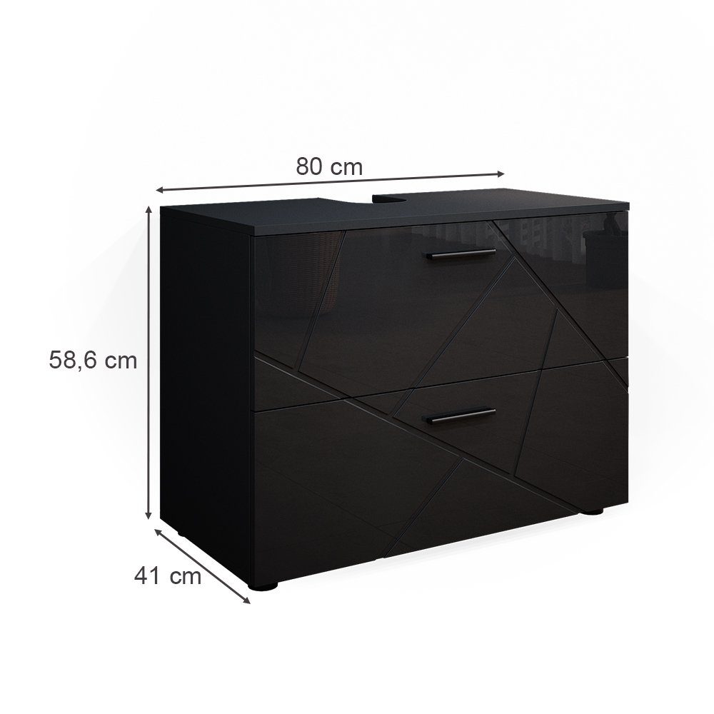 Vicco Unterschrank Waschtischunterschrank 80 cm IRMA Anthrazit Hochglanz