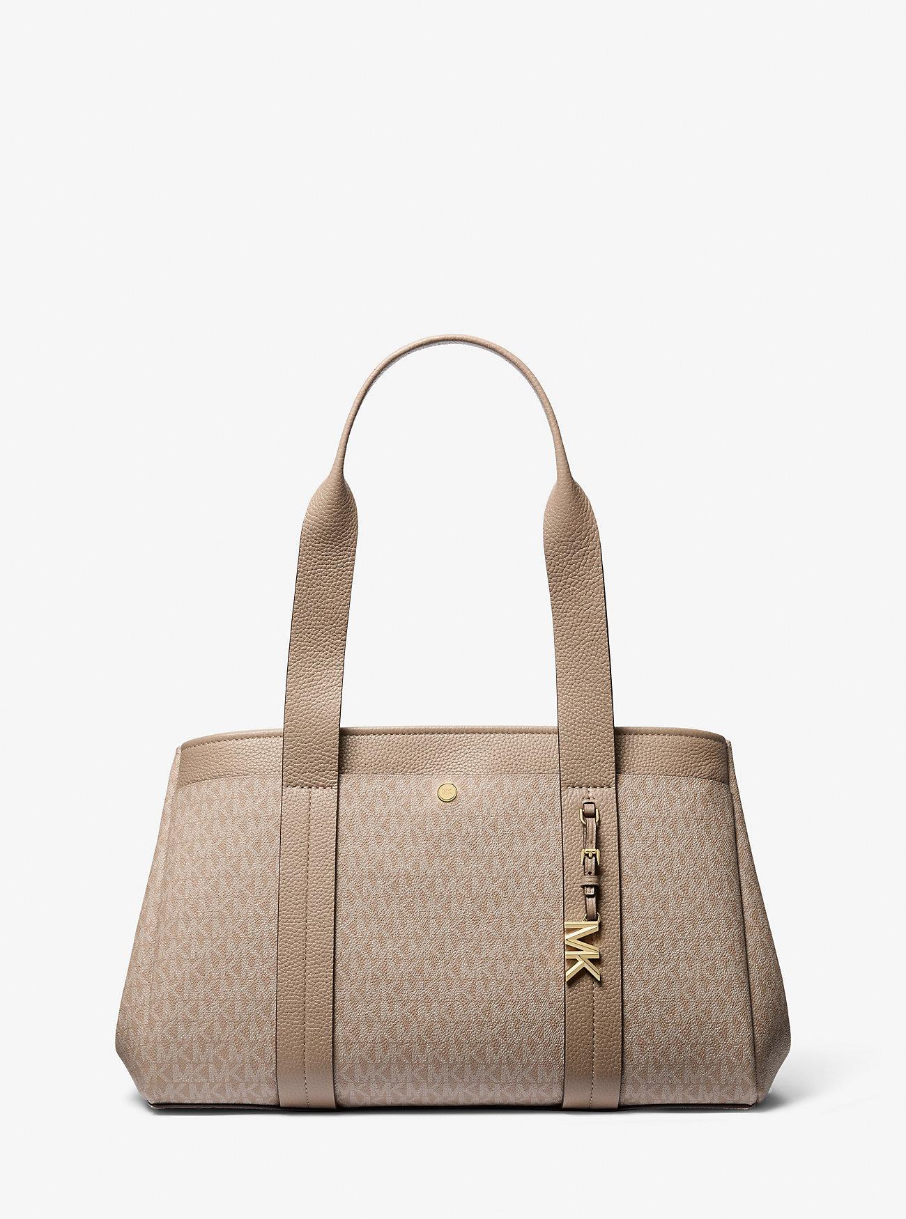 Romee stor veske med signaturlogo og skinn – BIRCH