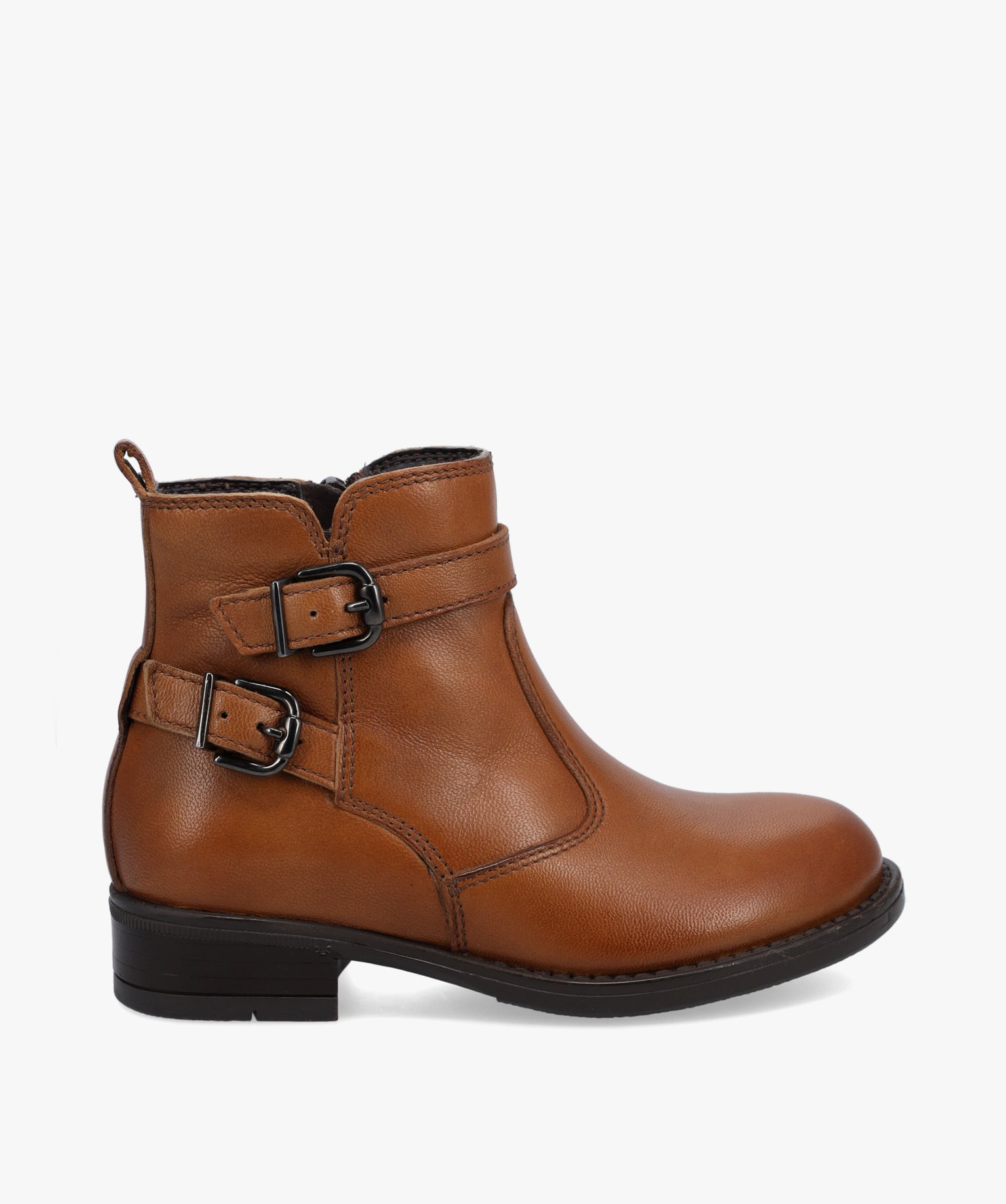 Boots fille unies style cavalière dessus cuir - Tanéo camel | GEMO
