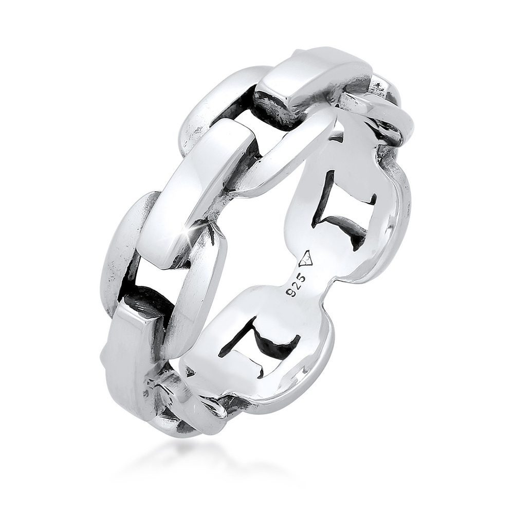 KUZZOI KUZZOI Bague Chaîne pour homme d'aspect robuste en argent sterling 925 Bague