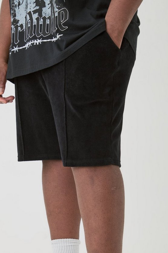 Plus Velour-Shorts mit elastischem Bund