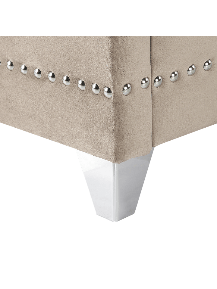 Beliani Doppelbett AYETTE in Beige - (W) 225 x (H) 154 x (L) 215 cm günstig kaufen onesize