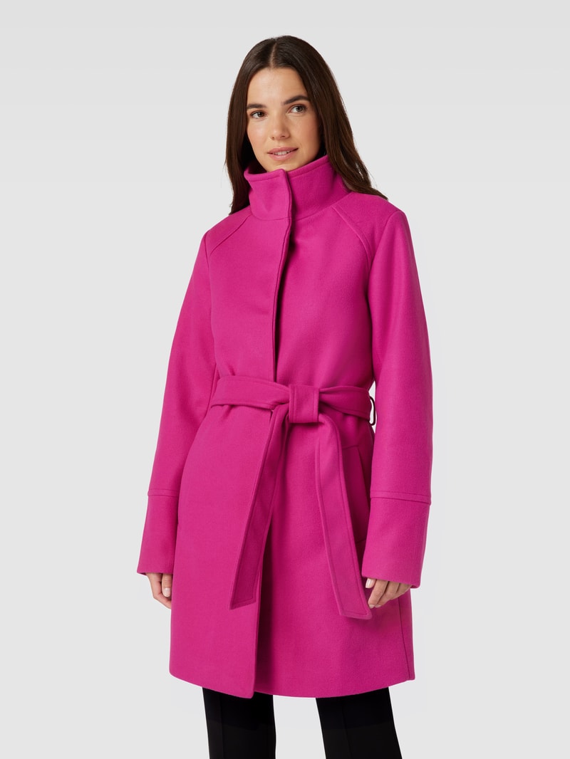 Kurzmantel mit Bindegürtel Modell 'Cilia' in fuchsia