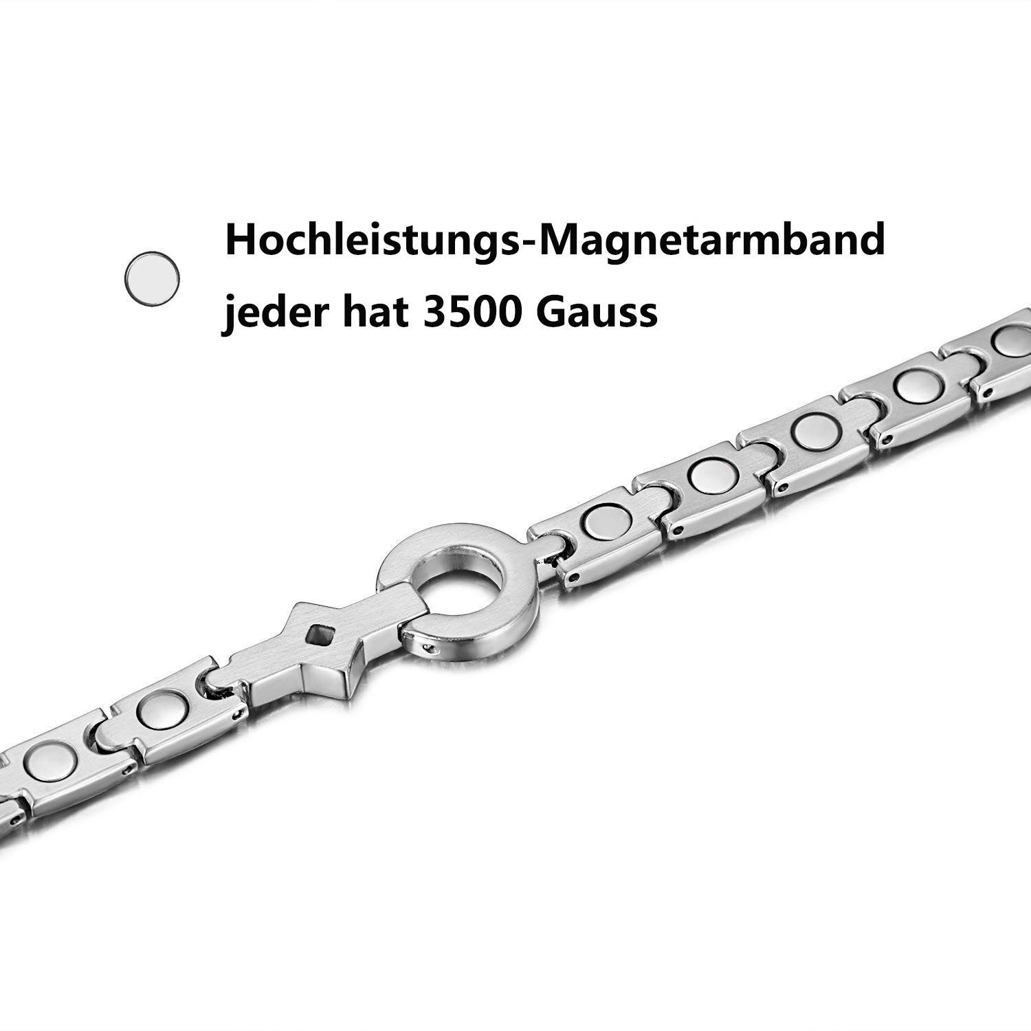 Haiaveng Gliederarmband Gliederarmband,Damen Magnetische Armbänder, Edelstahlarmband Magnetarmband