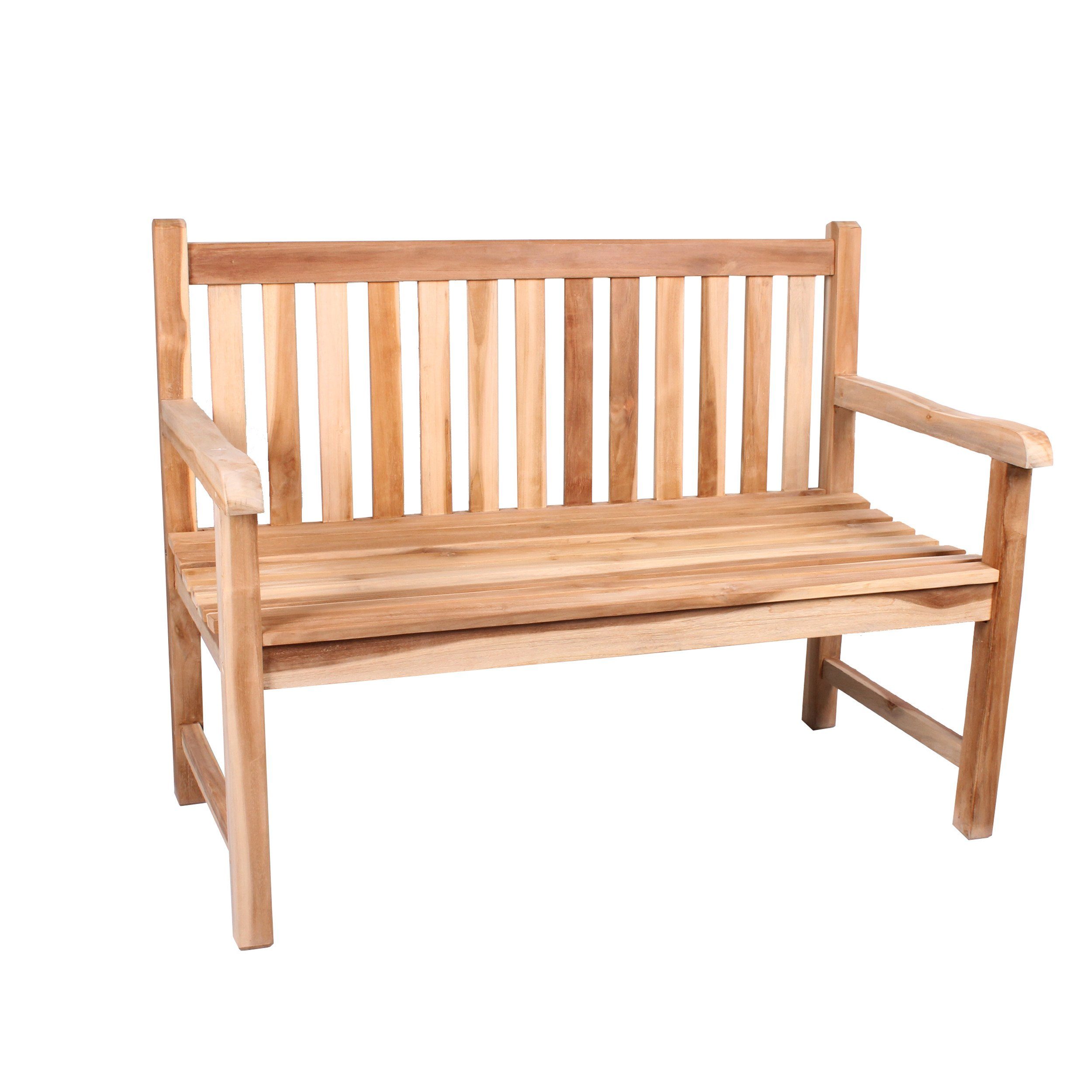 Home Feeling Gartenbank 2er Teakholz Bank ca. 100 cm Gartenbank Teakbank