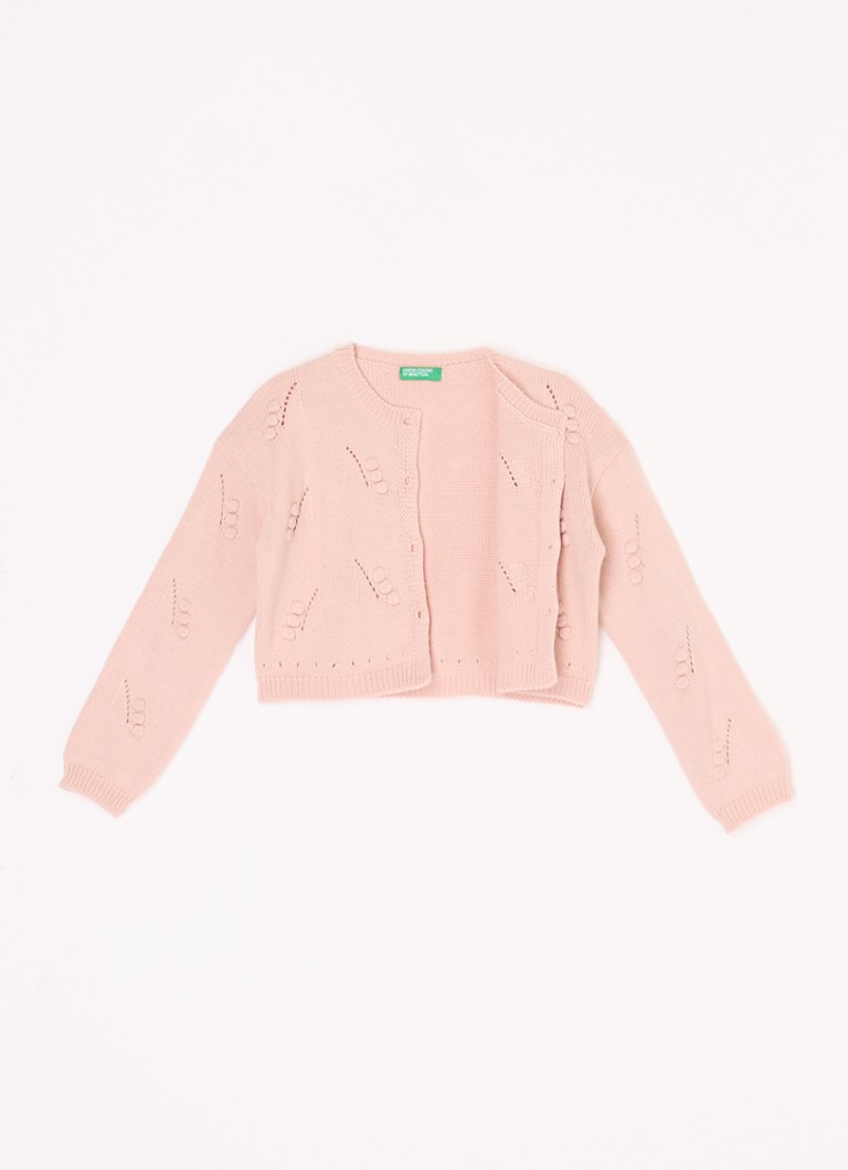 Cardigan gros tricotat Benetton, cu broderie