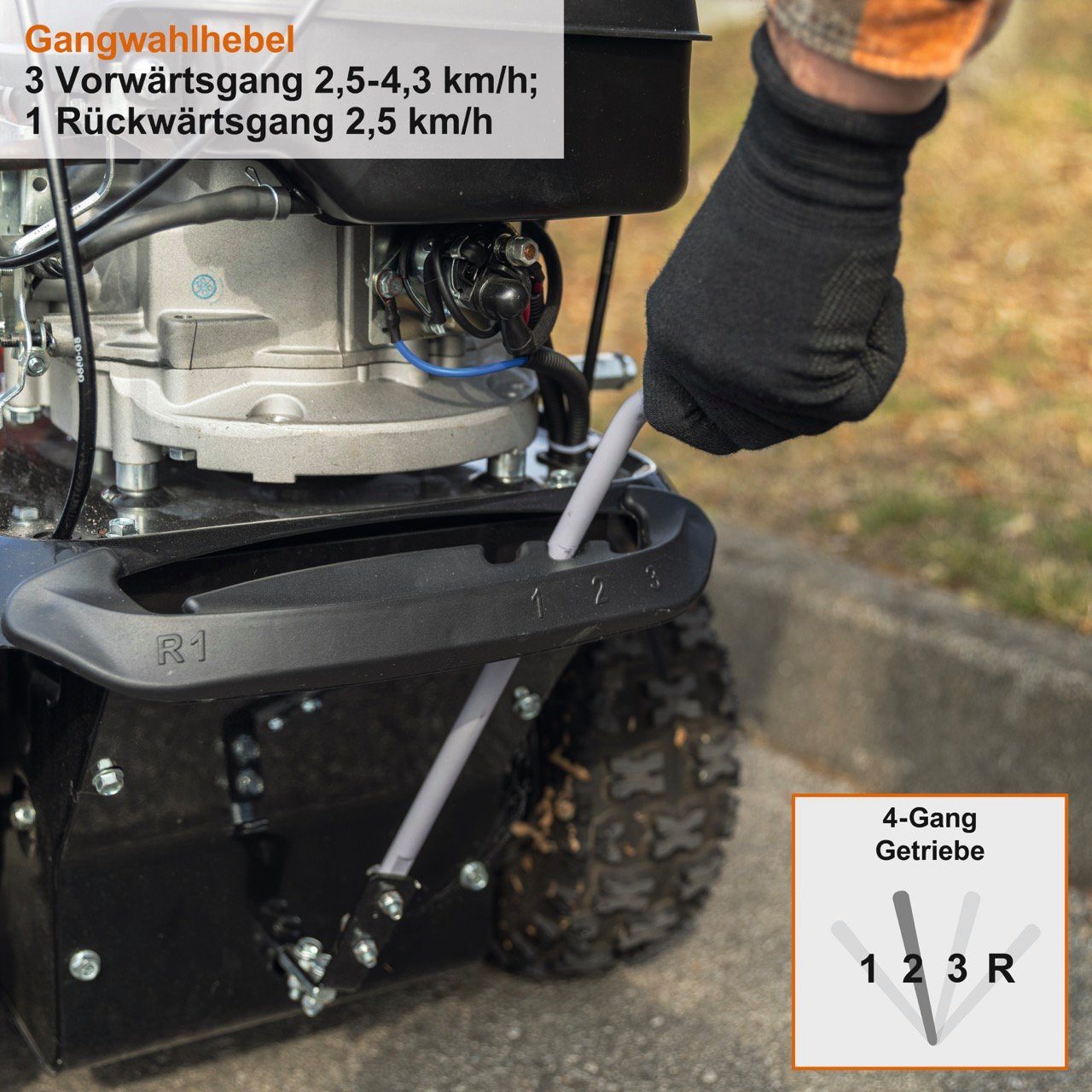 Scheppach Handkehrmaschine Benzin Kehrmaschine Kehrbreite 100cm +Sammelbehälter & Schneeschild, 100 cm Arbeitsbreite