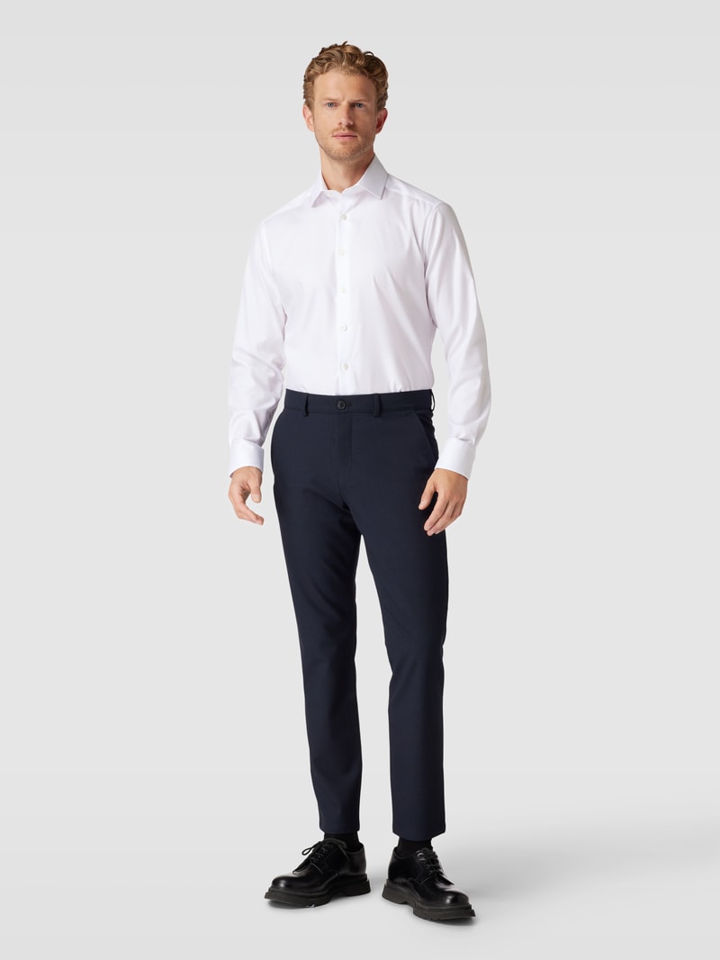 Modern Fit Business-Hemd mit Streifenmuster Modell 'Global' in weiß