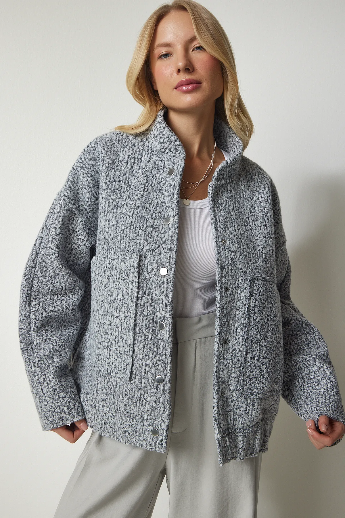 Happiness İstanbul  Jacke - Grau - Oversized