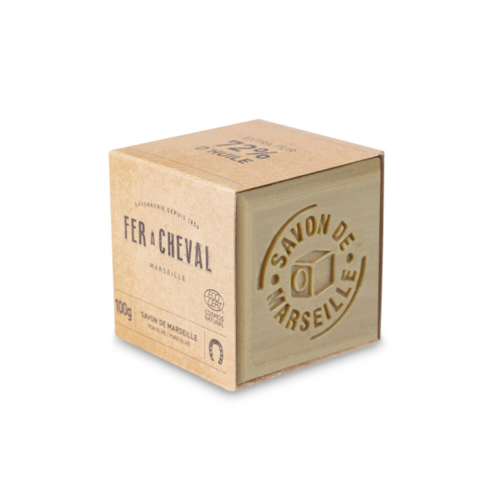 fer à cheval SAVON DE MARSEILLE CUBE 100% OLIVE 100G SAVON