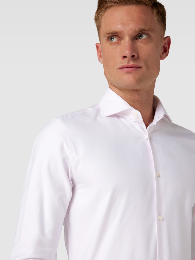 Slim Fit Business-Hemd mit Haifischkragen in rosé