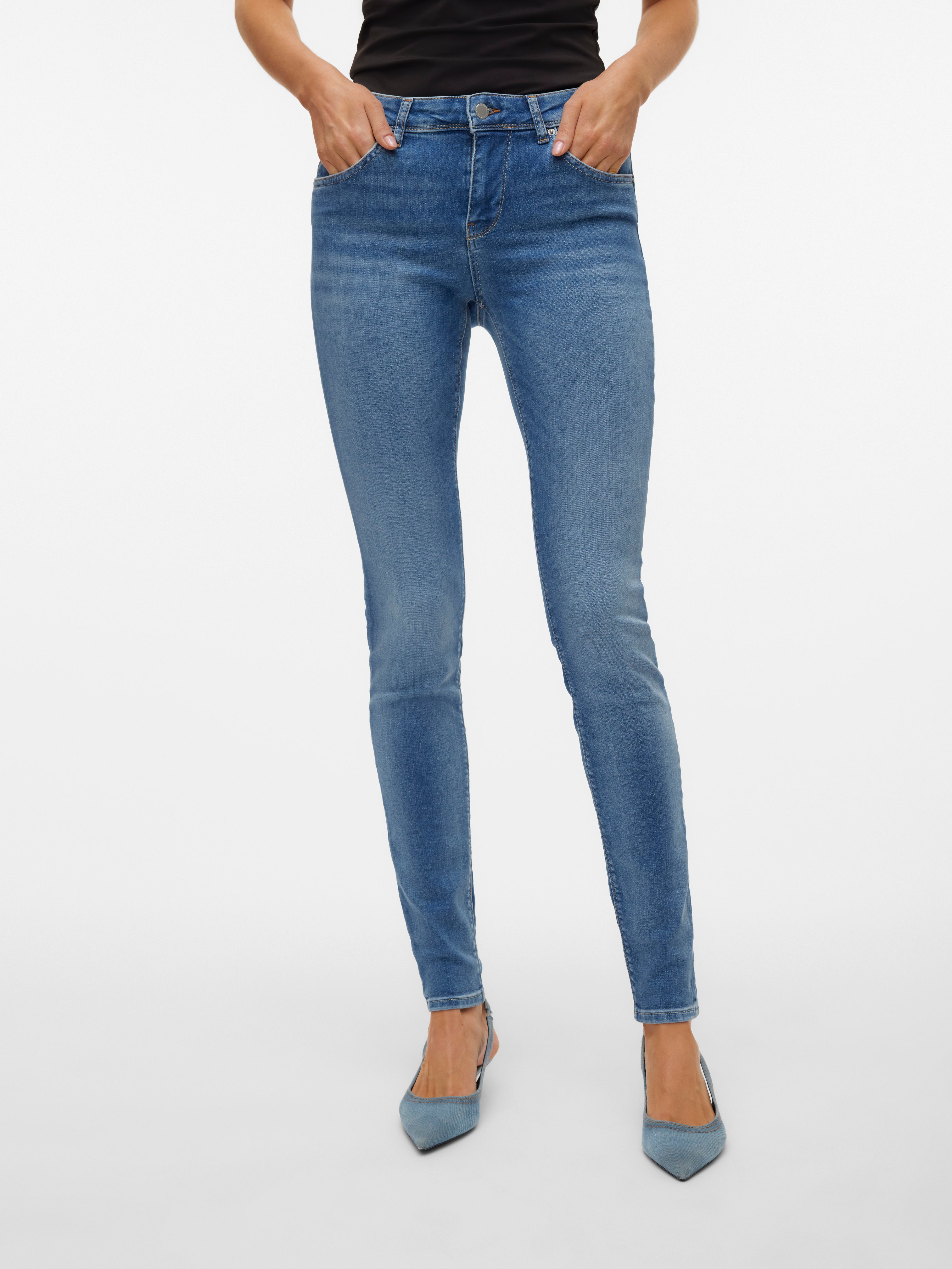 VMLUX Mid Rise Slim Fit Jeans