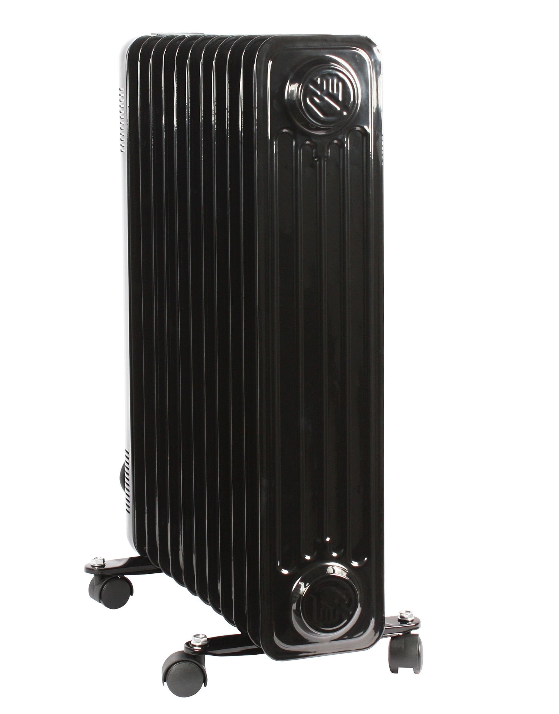 El Fuego Elektro-Heizkörper AY7044, Mobiler Ölradiator 11 Rippen, schwarz, 2500W, regelbar
