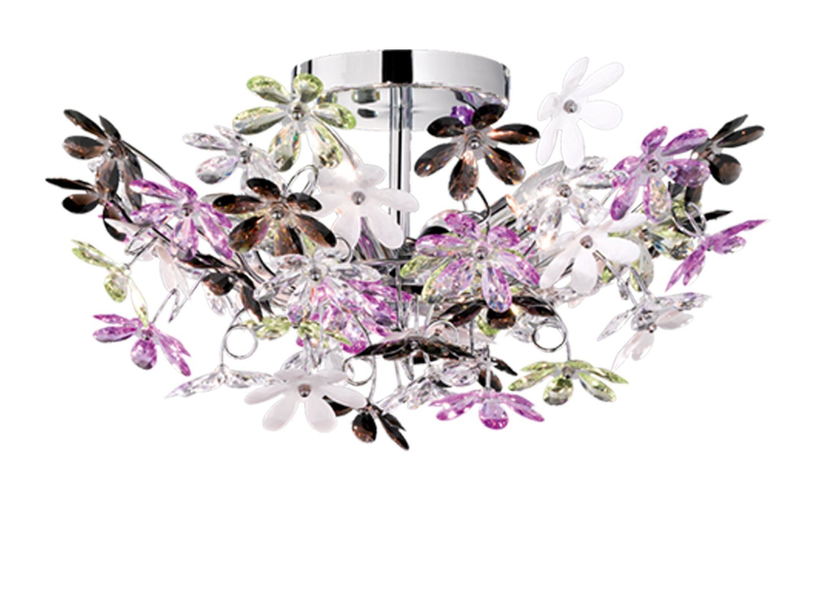 meineWunschleuchte LED Deckenleuchte, Dimmfunktion, LED wechselbar, Warmweiß, ausgefallene Designer-lampe mit Blüten, Ankleidezimmer, Galerie Ø 51cm