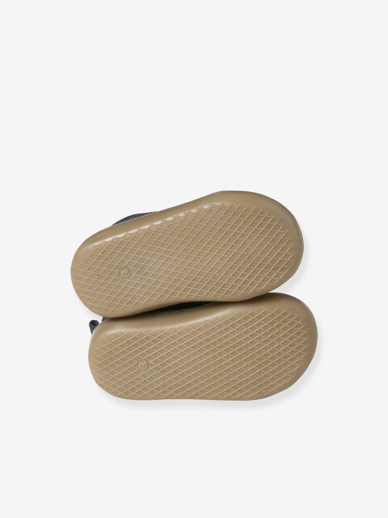 Vertbaudet Mädchen Baby Krabbelschuhe - blau bedruckt