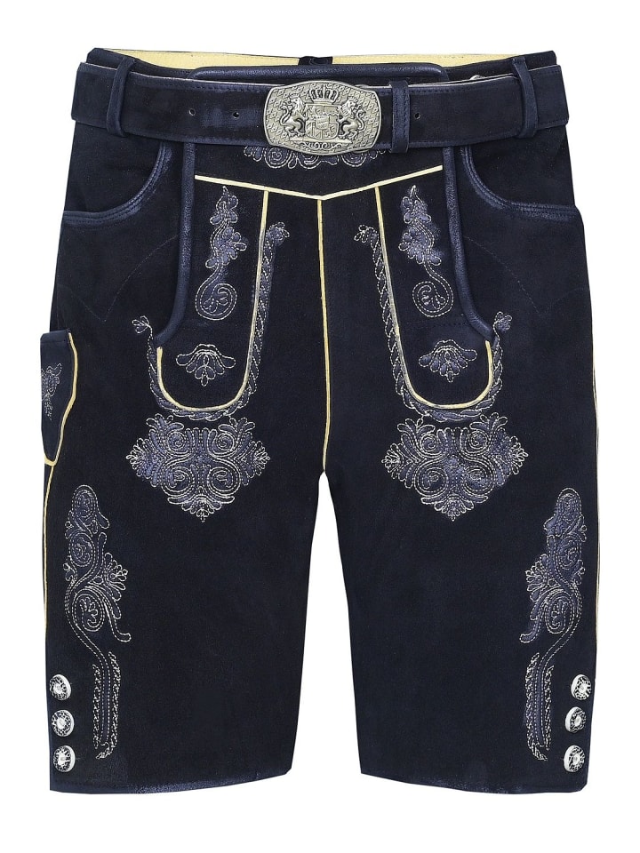 Edelnice Kurze Wildbock Lederhose Ferdinand in schwarz günstig kaufen