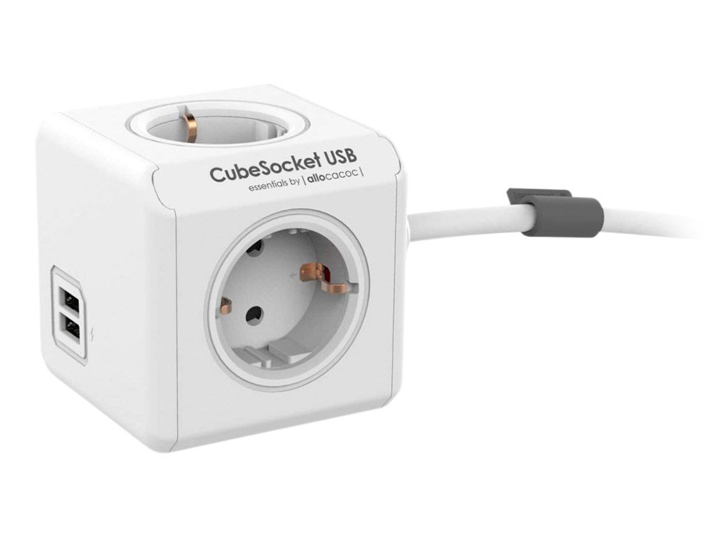 PowerCube Extended USB Weiß Steckdose