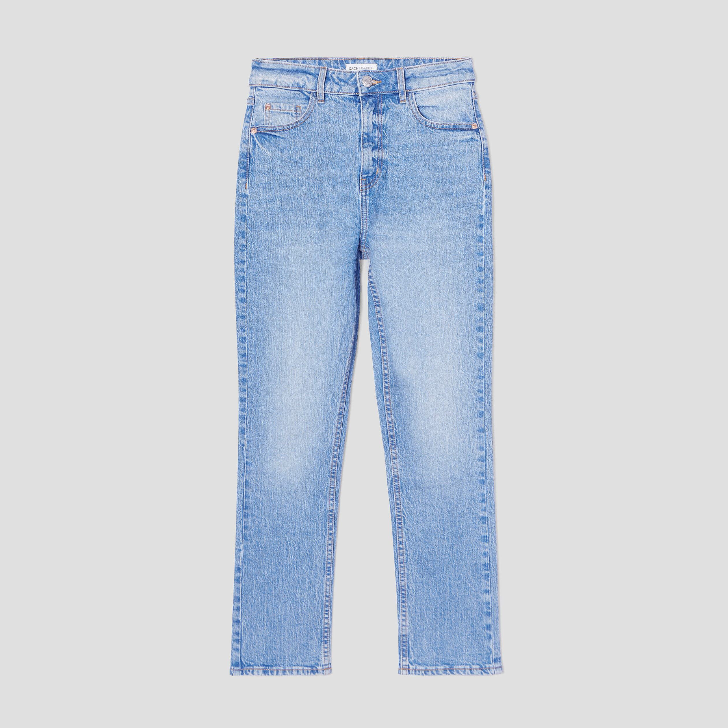 Jeans slim taille haute 7/8ème denim double stone femme | Cache Cache
