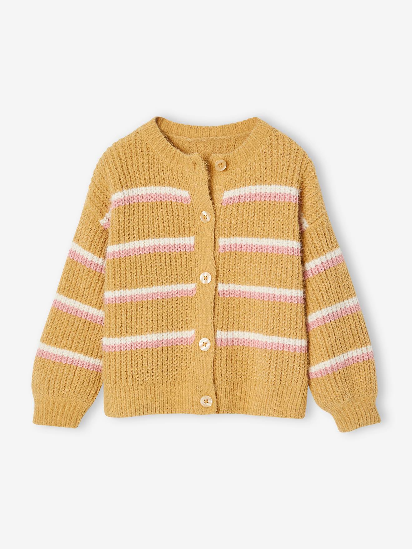 Vertbaudet Weiche Mädchen Strickjacke - curry