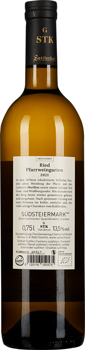 Sattlerhof Ried Pfarrweingarten Große STK Lage 2021