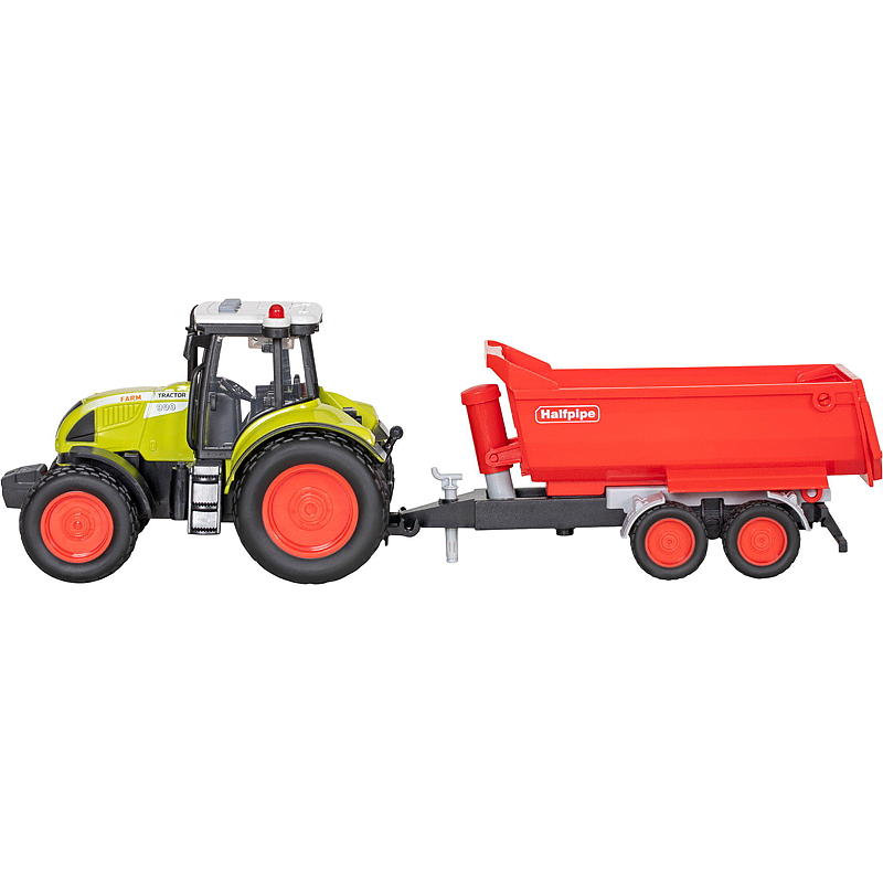 FunToys Traktor str 1:16 m/henger, lys og lyd