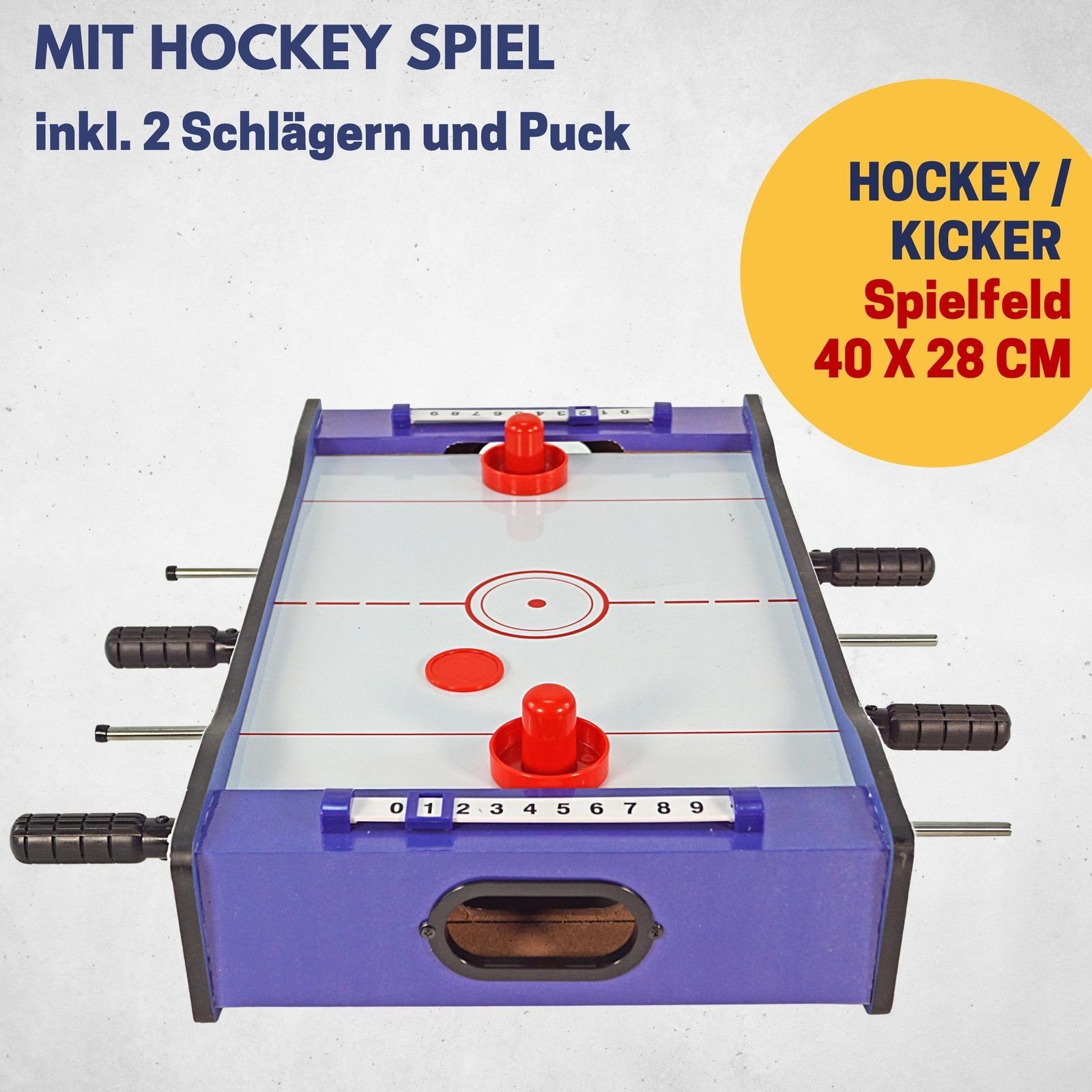 Best Sporting Mini-Tischkicker Mini Tischkicker 2 in 1 Fußball und Hockey I Kickertisch klein ideal für das Tischfussball Kinder Match, Mini Kicker Tischfussball mit 12 Spielern und 2 Bällen I Mini Football Game