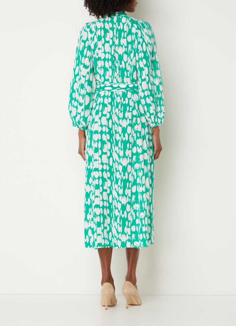 Vestido midi camisa Islanna da French Connection com estampa e cinto de amarrar