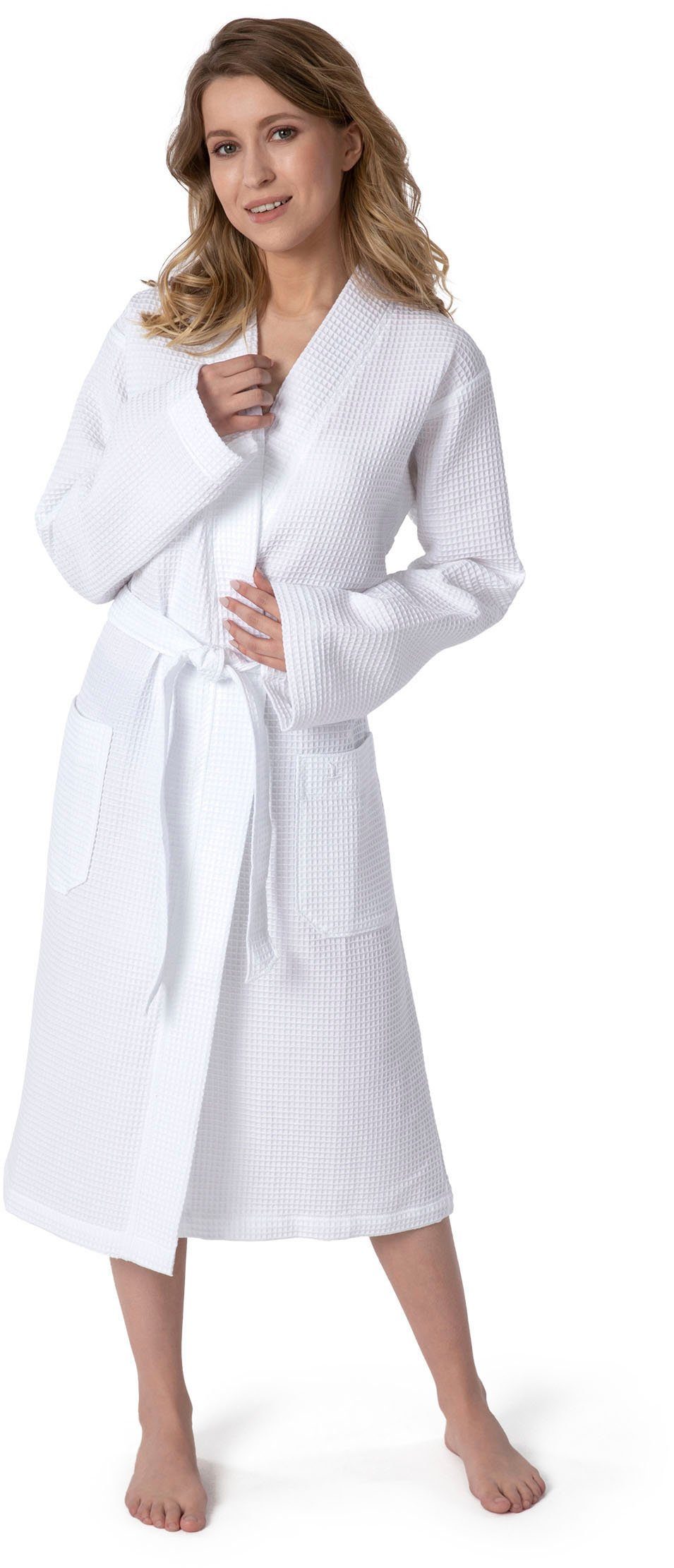 Möve Kimono Homewear, Kurzform, Piqué, Kimono-Kragen, Gürtel, Piquée-Oberfläche