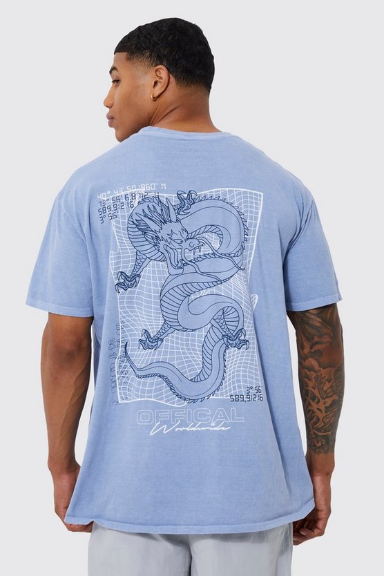 Oversize T-Shirt mit Drachen-Print