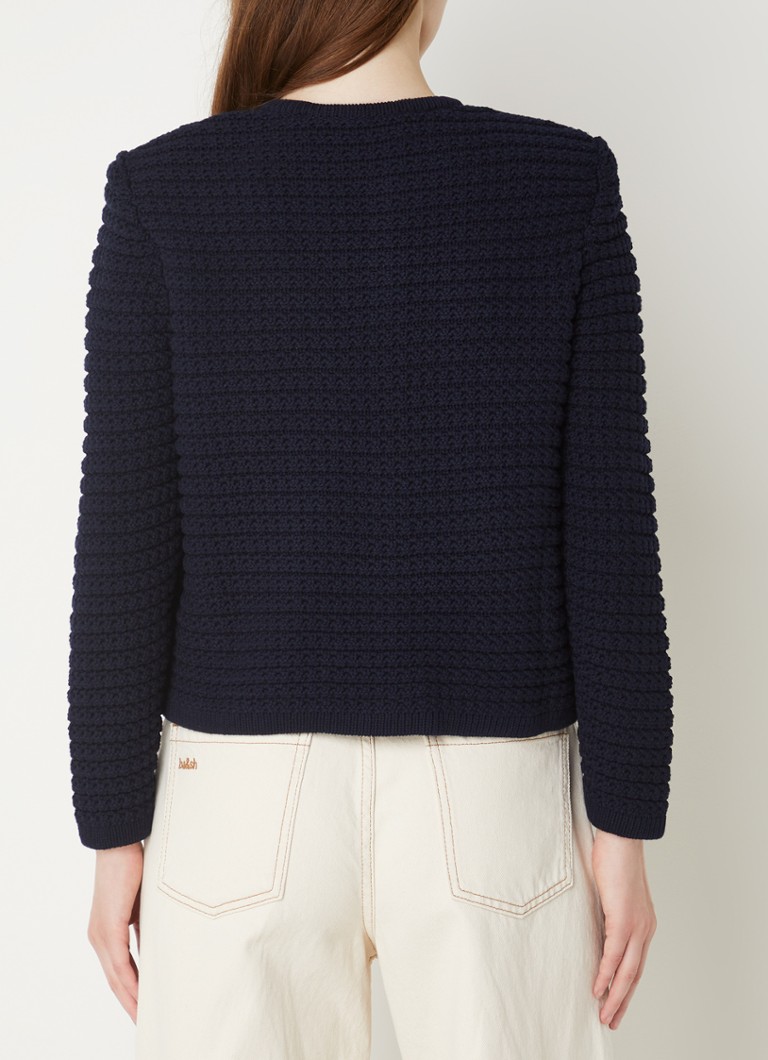 Cardigan gros țesut Gaspard de la Ba&sh, cu buzunare aplicate.