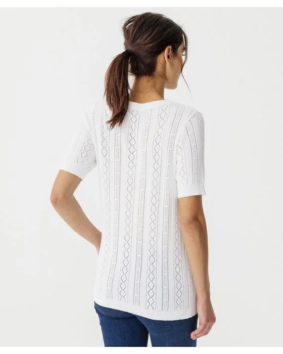 Pull ajouré manches courtes