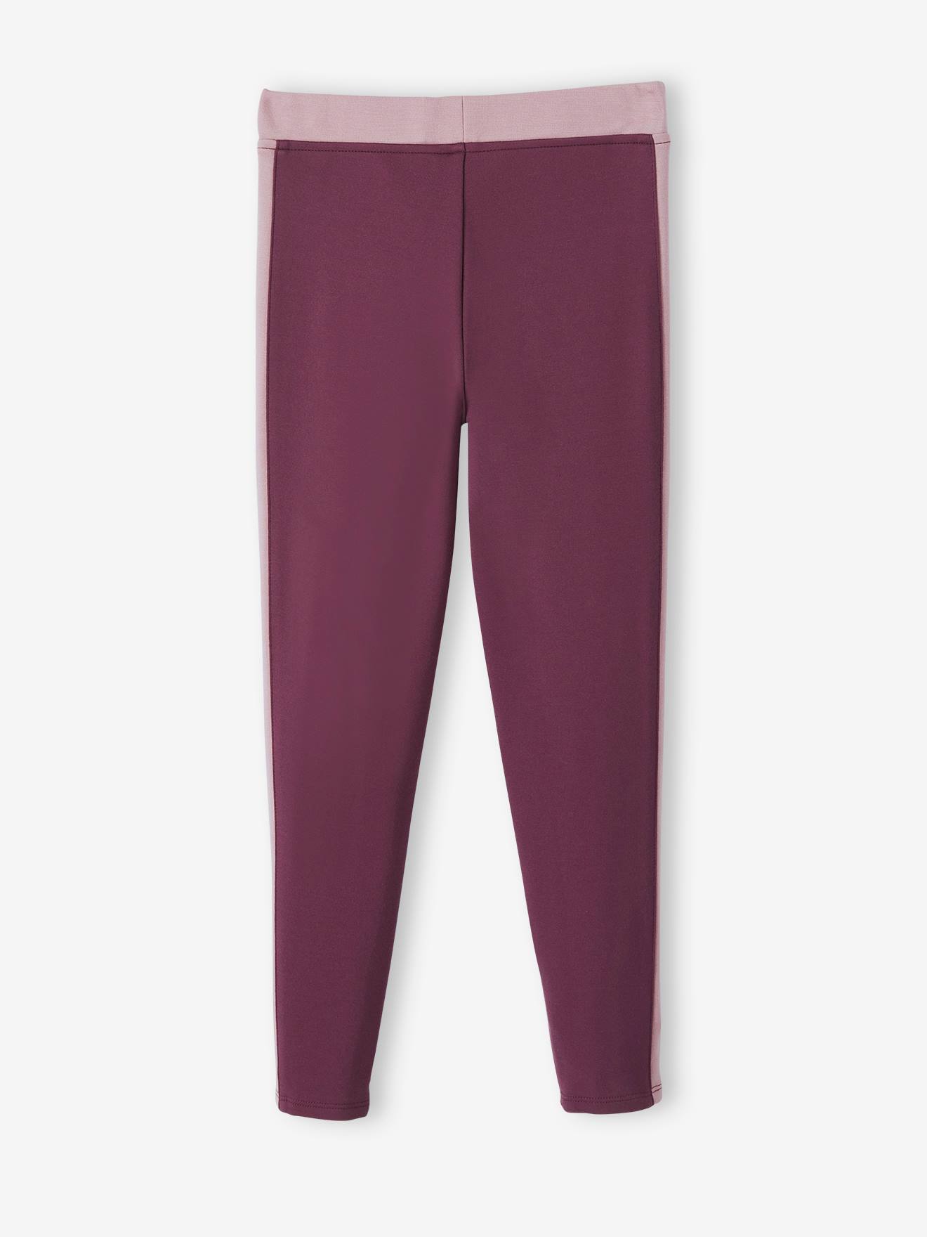 Legging de sport fille bandes côtes gris chiné