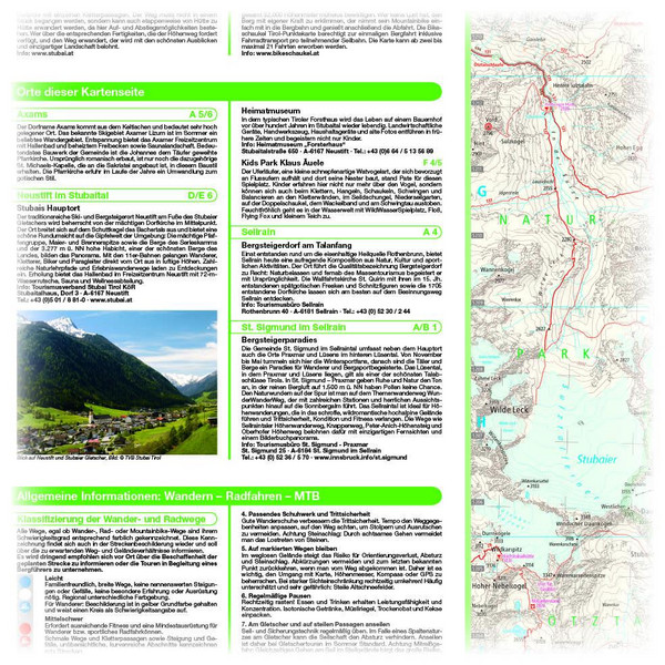 Stubaier Alpen, Stubaital, Wipptal  Wander- und Radkarte 1 : 35 000 - Wanderkarte